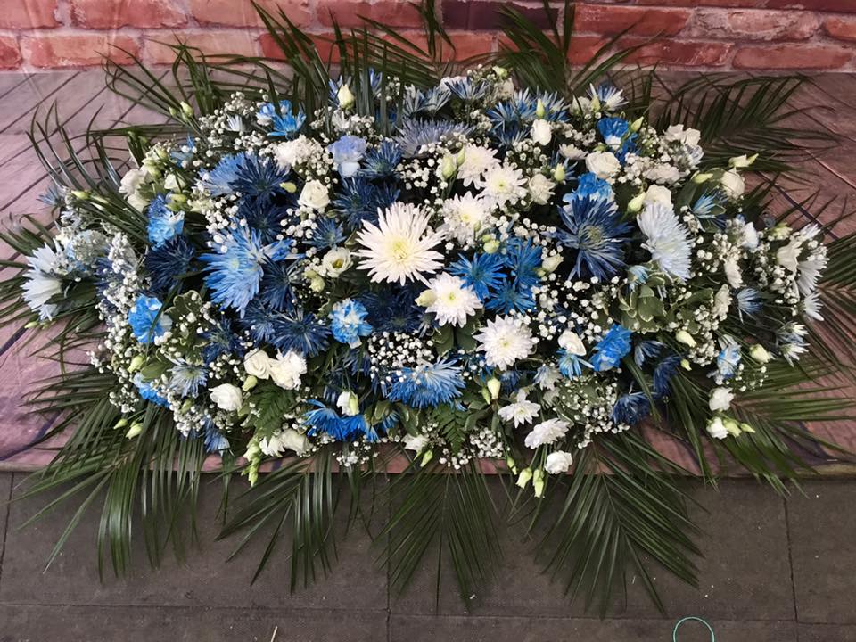 COFFIN SPRAY BLUE Paul’s Florist
